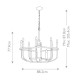 Lampadario in acciaio dal design moderno con 12 lampadine