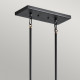 Lampadario lineare con 5 luci struttura in acciaio dal design industrial