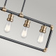 Lampadario lineare con 5 luci struttura in acciaio dal design industrial