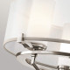 Lampadario medio a 3 luci con diffusore in vetro e organza dal design moderno