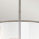 Lampadario medio a 3 luci con diffusore in vetro e organza dal design moderno