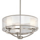 Lampadario medio a 3 luci con diffusore in vetro e organza dal design moderno