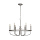 Lampadario medio in acciaio dal design moderno con 6 lampadine
