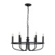Lampadario medio in acciaio dal design moderno con 6 lampadine