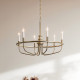 Lampadario medio in acciaio dal design moderno con 6 lampadine