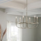 Lampadario medio in acciaio dal design moderno con 6 lampadine