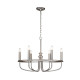 Lampadario medio in acciaio dal design moderno con 6 lampadine