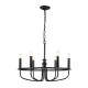 Lampadario medio in acciaio dal design moderno con 6 lampadine