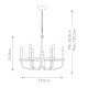 Lampadario medio in acciaio dal design moderno con 6 lampadine