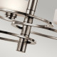 Lampadario moderno in alluminio con 3 diffusori in vetro con luce a LED