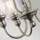 Lampadario moderno medio in acciaio con 3 diffusori in vetro