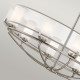 Lampadario ovale a 8 luci con diffusore in vetro e organza dal design moderno