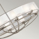 Lampadario ovale a 8 luci con diffusore in vetro e organza dal design moderno