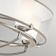 Lampadario rotondo a 5 luci con diffusore in vetro e organza dal design moderno