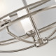 Lampadario rotondo a 5 luci con diffusore in vetro e organza dal design moderno