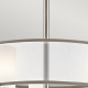 Lampadario rotondo a 5 luci con diffusore in vetro e organza dal design moderno