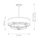 Lampadario rotondo a 5 luci con diffusore in vetro e organza dal design moderno