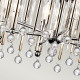 Lampadario rotondo a 6 luci moderno in acciaio e pendenti in cristallo