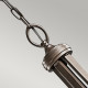Lampadario rustico in acciaio con diffusori in vetro opalino e maglia di lino