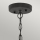 Lanterna a catena da esterno in alluminio e diffusore in vetro design industrial