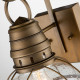 Lanterna da parete 1 Luce media in alluminio e vetro dal design rustico