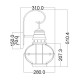 Lanterna da parete grande da esterni a 1 luce dal design industrial