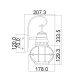 Lanterna da parete piccola da esterni a 1 luce dal design industrial