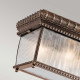 Plafoniera a soffitto per esterno con 2 luci in metallo e diffusore in vetro