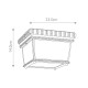 Plafoniera a soffitto per esterno con 2 luci in metallo e diffusore in vetro