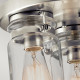 Plafoniera da soffitto in acciaio dal design industrial con 6 diffusori in vetro