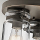 Plafoniera da soffitto in acciaio dal design industrial con 6 diffusori in vetro
