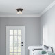 Plafoniera da soffitto in acciaio dal design industrial con 6 diffusori in vetro
