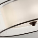Plafoniera da soffitto rustica media con diffusore in vetro opalino e lino