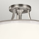 Plafoniera da soffitto rustica grande con diffusore in vetro opalino e lino