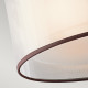 Plafoniera da soffitto rustica grande con diffusore in vetro opalino e lino
