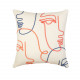 Cuscino quadrato in cotone con ricami 45x45