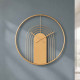 Orologio da parete moderno rotondo in metallo dorato con design geometrico 