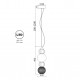 Lampada a sospensione a LED dal design elegante con 4 diffusori sfere in vetro