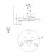 Lampadario in stile moderno in metallo con 6 diffusori