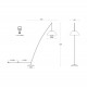 Lampada da terra con base in cemento e struttura in metallo design moderno