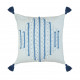 Cuscino in cotone quadrato con ricami e nappe a tema marino 45x45