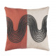 Cuscino quadrato in cotone con ricami a tema astratto 45x45
