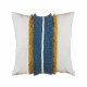Cuscino quadrato in cotone con ricami e frange 45x45
