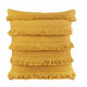 Cuscino quadrato in cotone con ricami e frange 45x45