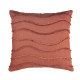 Cuscino quadrato in cotone con ricami e frange 45x45