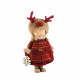 Decorazione natalizia bambina con albero e cappotto scozzese