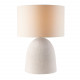Lampada da tavolo con base in resina e paralume in tessuto