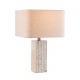 Lampada da tavolo con base quadrata in marmo e paralume in tessuto
