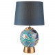 Lampada da tavolo moderna con base in porcellana e diffusore in tessuto