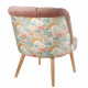 Poltrona con bracciloli struttura e gambe in legno e rivestimento in tessuto